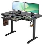 Glass Standing Desk with Drawers, 4