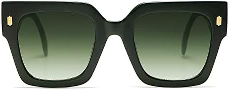 SOJOS Occhiali da sole quadrati oversize da donna retrò di lusso grandi occhiali da sole protezione UV400 SJ2194, verde