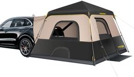 FanttikOutdoor Beta C6 Apex SUV Tent 6 Person Instant Cabin Car Tent Setup in 60 Seconds with Rainfly & Windproof Portable with Carry Bag for Family Camping, Upgraded Ventilation, Khaki