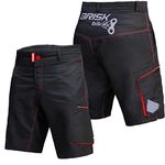 Brisk Bike MTB Men Cycling Shorts including Inner Padded Compression Shorts (Black/Red, Large)