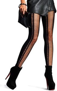 Leg Avenue Womens Spandex Faux Lace-Up Tights, O/S, Black