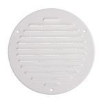 Vent Systems 150 mm / 5.90" Inch - White Metal Vent Cover - Round Soffit Air Vent Louver - Grille Cover - Built-in Insect Screen - HVAC Vents for Bathroom, Home Office, Kitchen