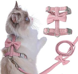 Ddzmz Cat Harness and Leash for Walking Escape Proof, Cat Harness Escape Proof Soft Mesh Breathable Adjustable Pet Vest Harnesses for Cat Pink S Size for Pet Cat Kitten Puppy Rabbit Ferret
