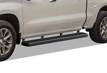 APS iBoard (Stainless Steel Black 5in) Side Steps Compatible with Chevy Silverado GMC Sierra 1500 2019-2024 Crew Cab & Silverado 1500 LTD Sierra 1500 LD 2022 & 2500 HD 3500 HD 2020-2024