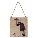 Sam Toft Artwork (I'm so Small but you Always Notice me Design) 20cm x 20cm x 3cm Woodblock with Hanging Cord - Official Merchandise