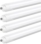 JESLED T8 T10 T12 8FT LED Light Bulbs, 50W 6000LM, 5000K Daylight White, Single Pin Fa8 LED Tube Replacement for Fluorescent Fixtures, Frosted, Ballast Bypass, Warehouse Workshop Garage Lights 4-Pack