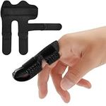 Echify Upgraded Finger Splints - 1Pc Full Coverage Finger Protector Mallet Finger Support Brace Trigger Finger Splint Finger Straightener for Arthritis & Broken Knuckle Immobilization Black