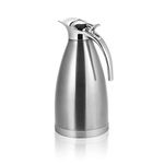 Vacuum Hot Water Jug 2L, Stainless Steel Thermos Double Wall Vacuum Jug Insulation Teapot Insulated Coffee Pot Coffee Plunger, ForTea Beverage Milk Juice (Type A Plastic Handle)