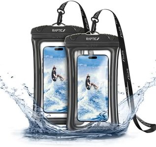 RAPTIC IPX8 Waterproof Phone Pouch Floating, [3.0 Olecranon Waterproof Clip], 2 Pack Waterproof Phone Case with Lanyard, Travel Beach Cruise Essentials for iPhone 15 Pro Max 14 13 12/Samsung 24 Black