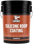 Liquid Rubber Silicone Roof Coating - Roof Sealant for Flat, Sloped, and Metal Roofs, White, 4 Gallon