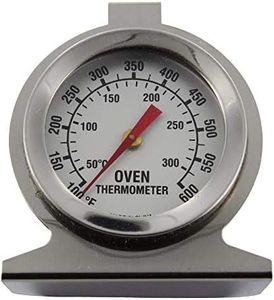Invero Universal Stainless-Steel Oven Thermometer Monitoring Temperature Gauge - Hang or Stand in Oven - Clear Dial