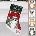 Personalized Dogs & Cats Christmas Stocking with Name, Custom Stockings for Pet Gifts Xmas Decor, Holiday, Customized Hanging Christmas Family Decorations, Winter Red Christmas Stocking