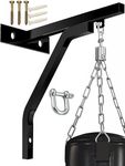 SOO Heavy Bag Stand, Heavy Bag Mount Wall, Heavy Duty Punching Bag Hanger Bracket for Boxing, MMA Home Garage Workout Gym Cardio Fitness, Black, 18 Inch