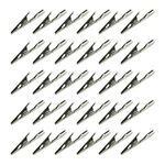 Wobe 100 Pcs Electric Non Insulated Testing Crocodile Alligator Clips Clamps Silver 50 x 10 x 5mm Alligator Clips for Testing Leads