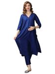 The Mom Store Maternity and Nursing Kurta Set | Silk | Pre and Post Pregnancy | Comfortable | Nursing Zipper | Kurta & Pant | Royal Cosmic | L |