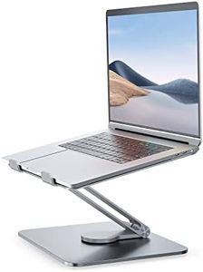 Soporte de soporte para portátil Notebook, el mejor soporte de ordenador ajustable y ventilado compatible con MacBook Pro/Air, Dell, Lenovo, Samsung,HP y más de 10-17" con base giratoria de 360 grados