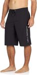 Maui Rippers Very Long Core 4 Way Stretch Boardshorts 24 Inch Outseam (Black, 34), Black, 34