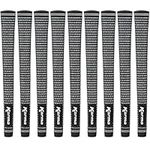 Karma Velour Black/White Jumbo (+1/16") Golf Grips (9 Pack)