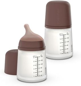 Suavinex, Pack 2 Biberons Anti-Colique Zero Zero, Tétine à Débit Adaptable (A) en Silicone, Bébés +0 Mois et Nouveau-nés, Spécifique Allaitement Maternel, Lait Maternel et Poudre, 180 ml, Deep