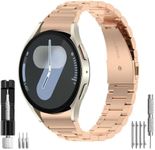 T Tersely Band Strap for Samsung Galaxy Watch 7/FE/6/5/4 Band 40mm 44mm, 20mm Solid Stainless Steel Metal for Watch 6/4 Classic 43mm 47mm/42mm 46mm, Watch 5 pro 45mm,Business Band for Men Women