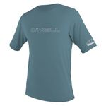 O'Neill Wetsuits UV Sun Protection Mens Basic Skins Short Sleeve Tee Sun Shirt Rash Guard, Dusty Blue, Large