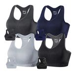 FITTIN Racerback Sports Bras for Women - Padded Seamless High Impact Support for Yoga Gym Workout Fitness