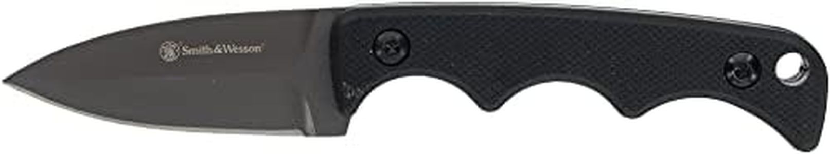 Smith & Wesson H.R.T Spear Point Neck Knife 5.5 in Overall Length with 2 in Blade Length and Breakaway Lanyard,Black