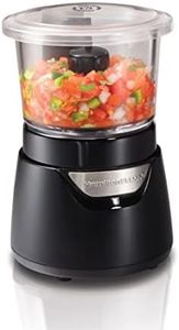 Hamilton Beach Stack & Press 175W Glass Bowl Chopper, 700ml, Black – Easy to Use Food Processor for Vegetables, Nuts, Sauces, Salsa & More – Durable Stainless Steel Blades - 72860-SAU