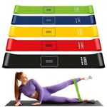 QUXIS Resistance Bands Set for Men and Women, Pack of 5 Different Levels Elastic Band for Home Gym Long Exercise Workout – Great Fitness Equipment for Training, Yoga – Free Carrying Bag