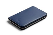 Bellroy Travel Folio (Zippered Leather Passport & Travel Document Organizer, RFID Protection, Holds 2 Passports, 4-8 Cards, Cash & Tickets) - Marine Blue