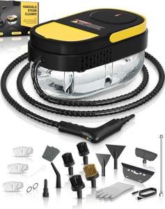 Gautye Steam Cleaner, 15s Heat Up, 1.69 Quarts Tank with 15 Accessories