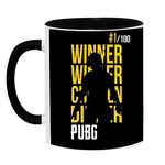 THE KAMY Inside Black Ceramic Coffee Mug for PUBG Lovers, Printed on Both The Sides. (350 ML) (D06)