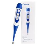 Berrcom Digital Thermometer for Adult and Kid,Oral and Underarm Thermometer with Fever Alarm,C/F Switchable Rectal Thermometer with Soft Tips Thermometer