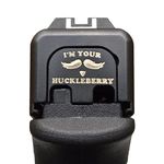 Milspin Slide Back Plate compatible with Glock Gen 1-5 I I'm Your Huckleberry I Black on Brass I Made in USA (Models G17-41, G45)