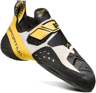 La Sportiva Mens Solution Rock Climbing Shoe, White/Yellow, 9.5