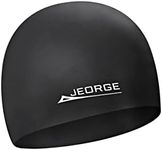 Jeorge Unisex-Adult Swim Cap Silicone (Black)