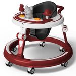 StarAndDaisy 360 Baby Walker 6-24 Months / 7 Level Height Adjustment Walker for Kids Boy and Girl with Switchable Food & Musical Toy Tray/Premium Baby Activity Walker - (Red)