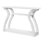 Monarch Specialties I 2438 Accent Table, Console, Entryway, Narrow, Sofa, Living Room, Bedroom, Laminate, White, Contemporary, Modern