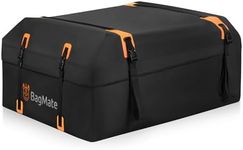 BAGMATE Waterproof Car Roof Bag - Car Rooftop Cargo Carrier Bag – 19 Cubic Ft Roof Rack Cargo Carrier, Includes Anti-Slip Mat, 4 Door Hooks, Reinforced Zipper/Buckle, with or Without Rack