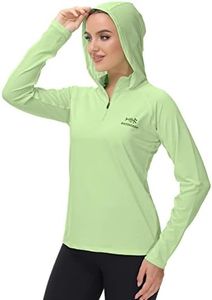 BASSDASH Women’s UPF 50+ Performance Hoodie Long Sleeve UV Fishing Hiking Shirt Apple Green