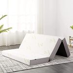 Inofia Folding Mattress King, 15cm Tri Fold Mattress with Memory Foam and Ultra Soft Removable Cover, Fodable & Portable, 100-Night Trial - King, 200 X 150cm X 15cm