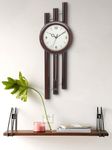 CHRONIKLE Elegant Vertical Wooden Case Analog Pendulum Wall Clock for Living Room Home Decorations Office Gifts (Size: 19 x 8.5 x 57.5 CM | Weight: 1190 Gram | Color: Rosewood)