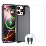 NEWDERY Battery Case for iPhone 16 Pro 5000mAh, CarPlay,Wired Headset,Sync-Data Supported, Portable Rechargeable Charger Charging Case for iPhone 16 Pro 6.3” Black