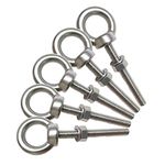 AIVOOF Stainless Steel Eye Bolts, M6 Shoulder Eye Bolt 1/4" X 2" Heavy Duty EyeBolts Screws in Eye Hooks with Washer and Nuts for Lifting Ring Eyebolt