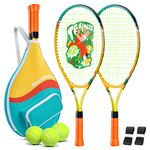 AboveGenius Kids Tennis Racket Set, 23 inch Tennis Racket for Toddler Youth Starter Kit, 3 Balls, 2 Lightweight Racquets with Easy Carrying Shoulder Strap Bag