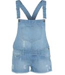 Womens Ladies Girls Dungarees Monika Jumpsuits Stretch Denim Jeans Short Dress Light Blue UK 8