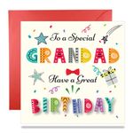 Papa Prints Granddad Birthday Card Happy Birthday Card Granddad (145 x 150 mm) Grandad Birthday Cards for Grandad Happy Birthday Grandad Card with Envelope