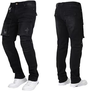 Motorcycle Pants Mens, Made of high-Strength wear-Resistant Fabric - Motorcycle Riding Pants are Also Work Pants with Armor (US, Waist, 36, Regular, Black)