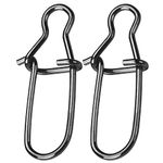 AMYSPORTS High Strength Fishing Snap Clip Duo Lock Snap Swivel Stainless Quick Change Fishing Snaps Solid Black Nickel 100pcs 77lbs