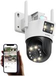 ZOSI 6MP Dual-Lens WiFi CCTV Camera Outdoor, Dual View Home Surveillance Wireless Security Camera Indoor, Color Night Vision, Virtual Fence, Auto Tracking, Person/Vehicle Detect, 2 Way Audio, C298 SE